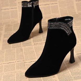 Women's Elegant Ankle Boots with Glitter Band Mune Fashion