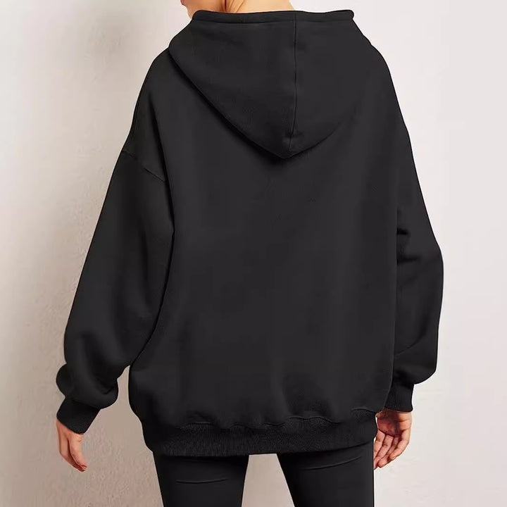 Women's nan Relax-Fleece Hoodie with Kangaroo Pocket, extended back and dropped shoulder Mune Fashion