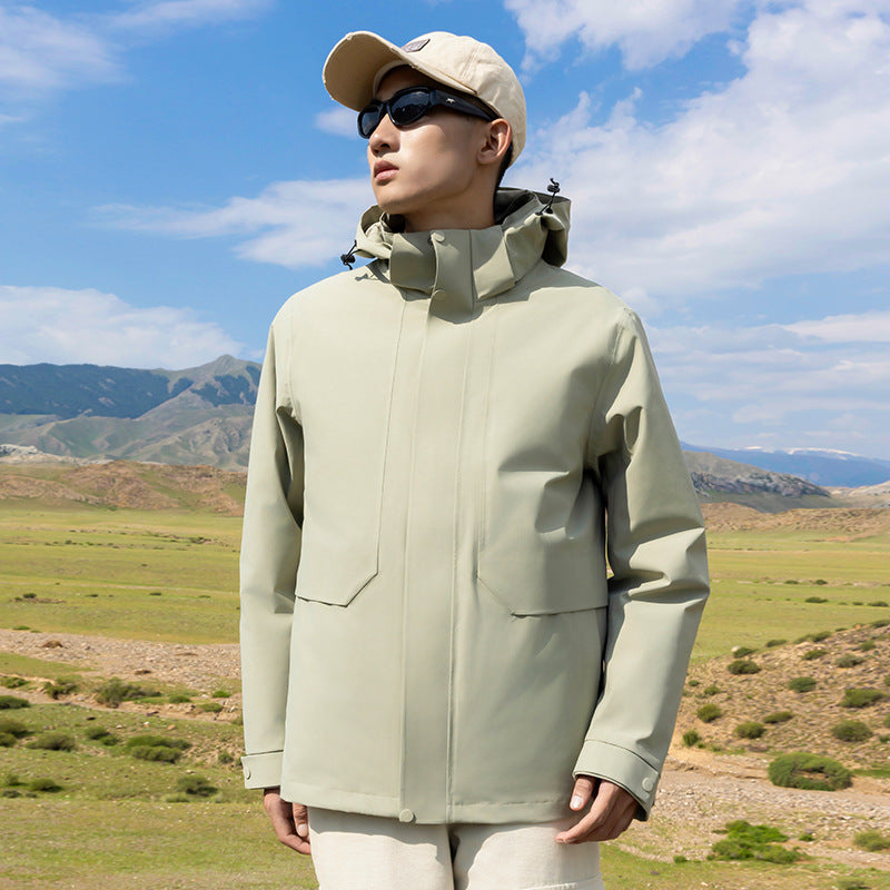 Men's Lightweight Waterproof Parka with Adjustable Hood and Concealed Zipper Mune Fashion