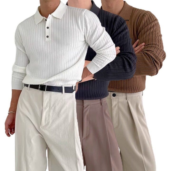 Men Stylish Long Sleeve Ribbed Knit Top Mune Fashion