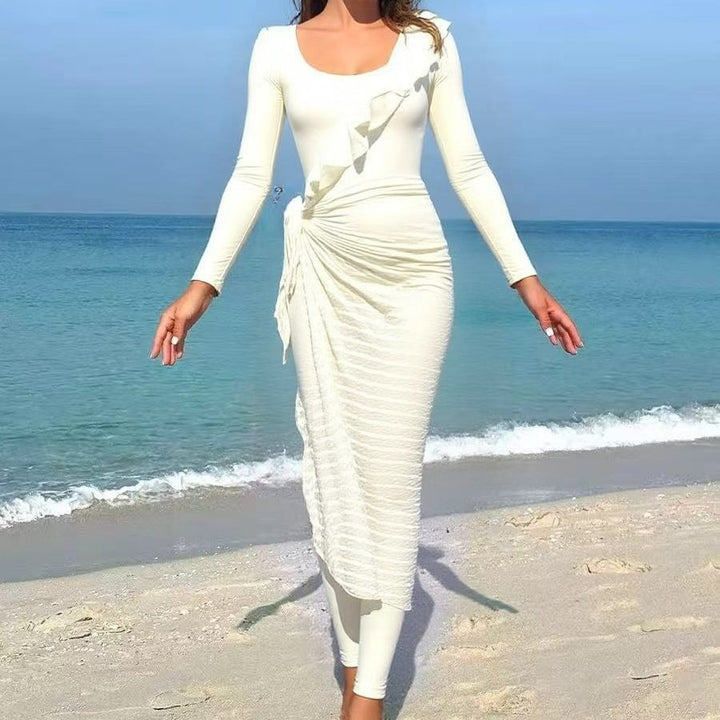 Ladies Elegant Summer Dress with Wrap Look Mune Fashion