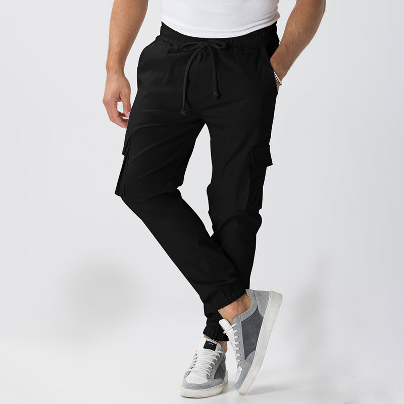 Men's Cargo Jogging Pants in Relaxed Fit with Drawstring, Elastic Cuffs, and Multiple Pockets Mune Fashion