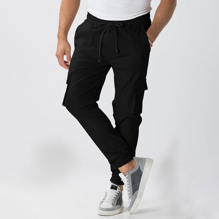 Men's Cargo Jogging Pants in Relaxed Fit with Drawstring, Elastic Cuffs, and Multiple Pockets Mune Fashion
