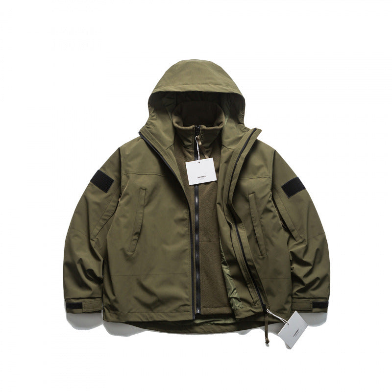 Unisex Oversize-Utility-Rain Jacket with Hood and Concealed Zipper Mune Fashion