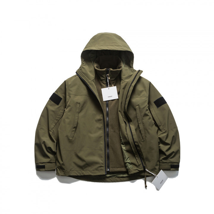 Unisex Oversize-Utility-Rain Jacket with Hood and Concealed Zipper Mune Fashion