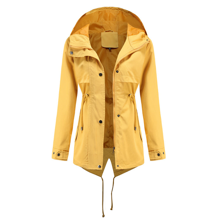 Women's water-repellent parka with waist drawstring and asymmetric hem Mune Fashion