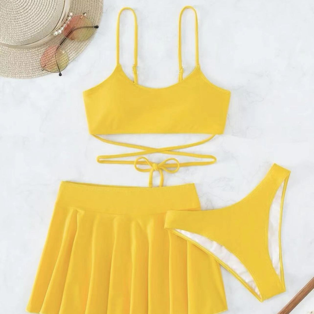 Ladies bikini set with transparent skirt and adjustable top Mune Fashion