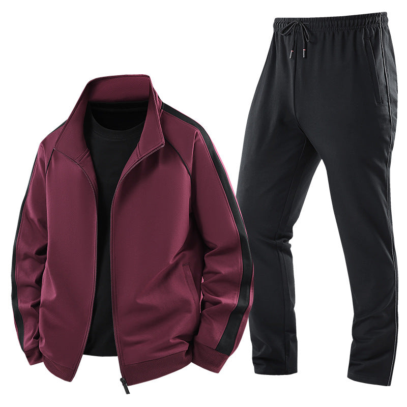 Men's Lightweight Casual Training Suit Set with Zip Jacket, Elastic Waistband & Zip Pockets Mune Fashion