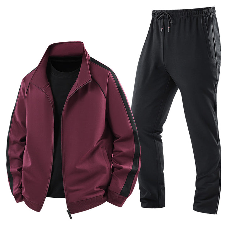Men's Lightweight Casual Training Suit Set with Zip Jacket, Elastic Waistband & Zip Pockets Mune Fashion