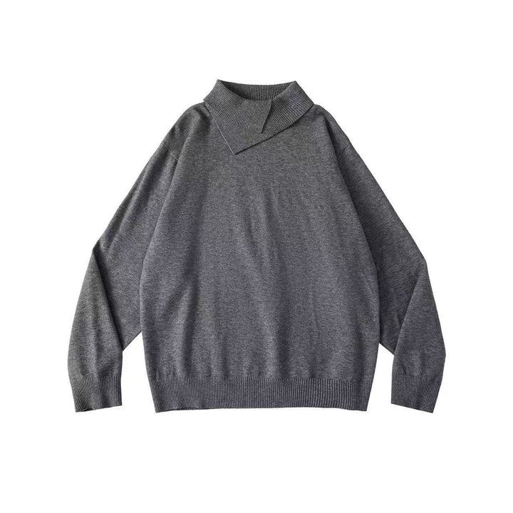 Women's Fashionable Chunky Knit Sweater with High Collar Mune Fashion