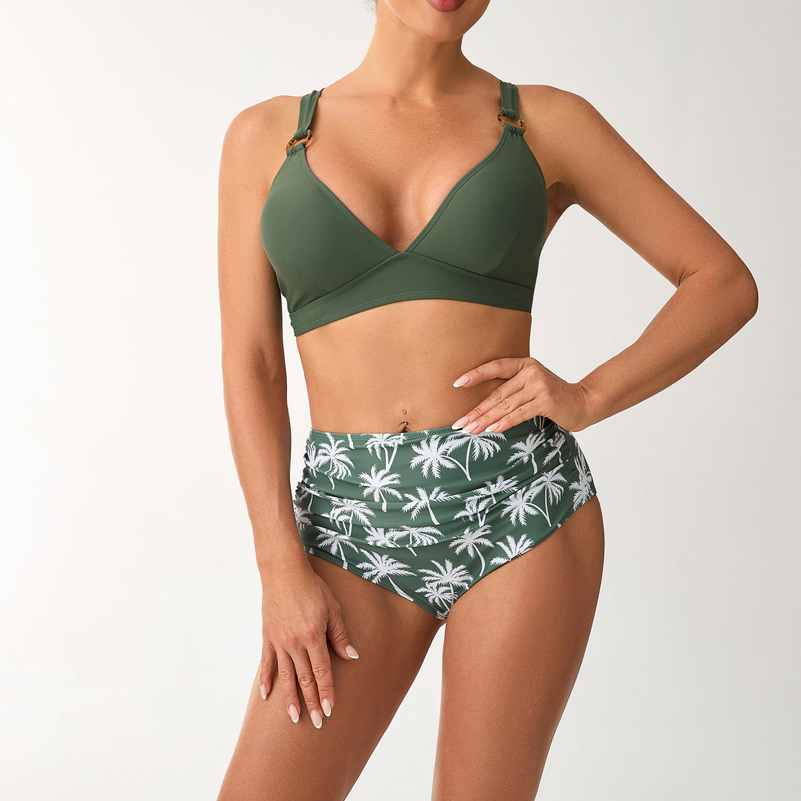 Women's bikini set with trendy high waistband and elegant strap system Mune Fashion