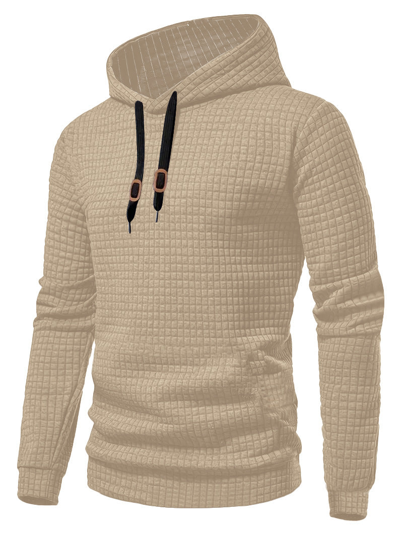 Men's quilted hoodie with rectangular quilting, drawstring and ribbed cuffs Mune Fashion