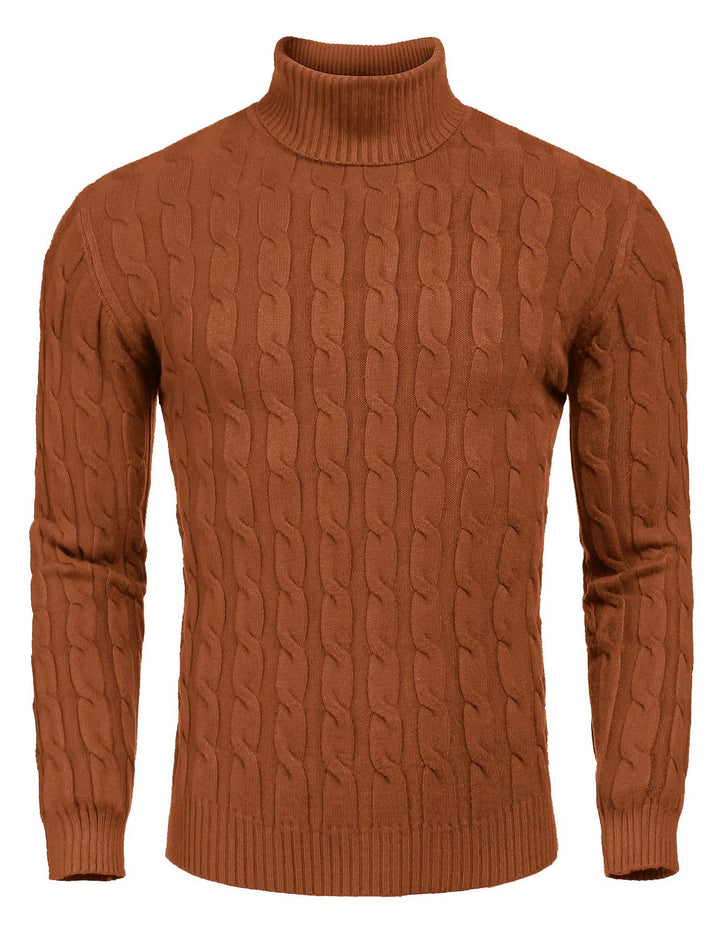 Men's fine knit sweater with high collar