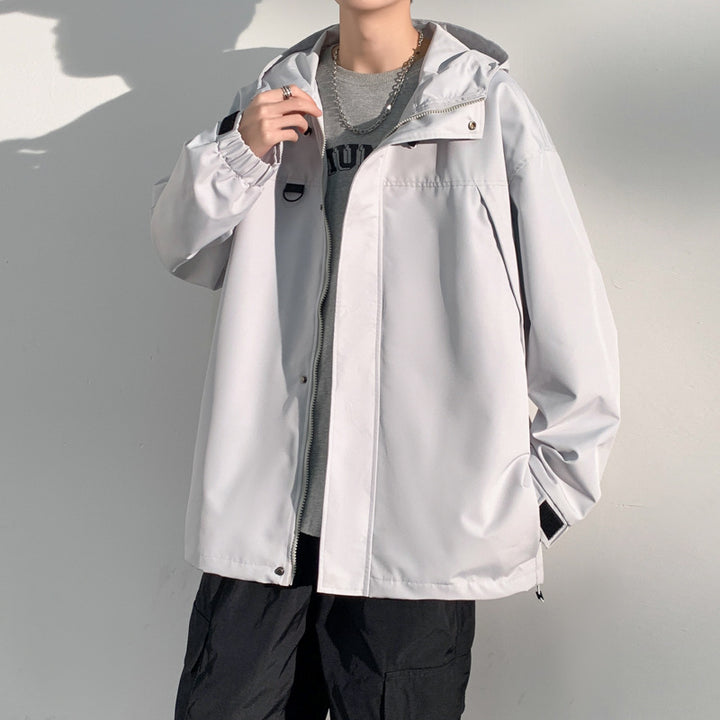 Men's two-layer softshell overlay jacket with hood, wind and water repellent membrane and adjustable hem Mune Fashion