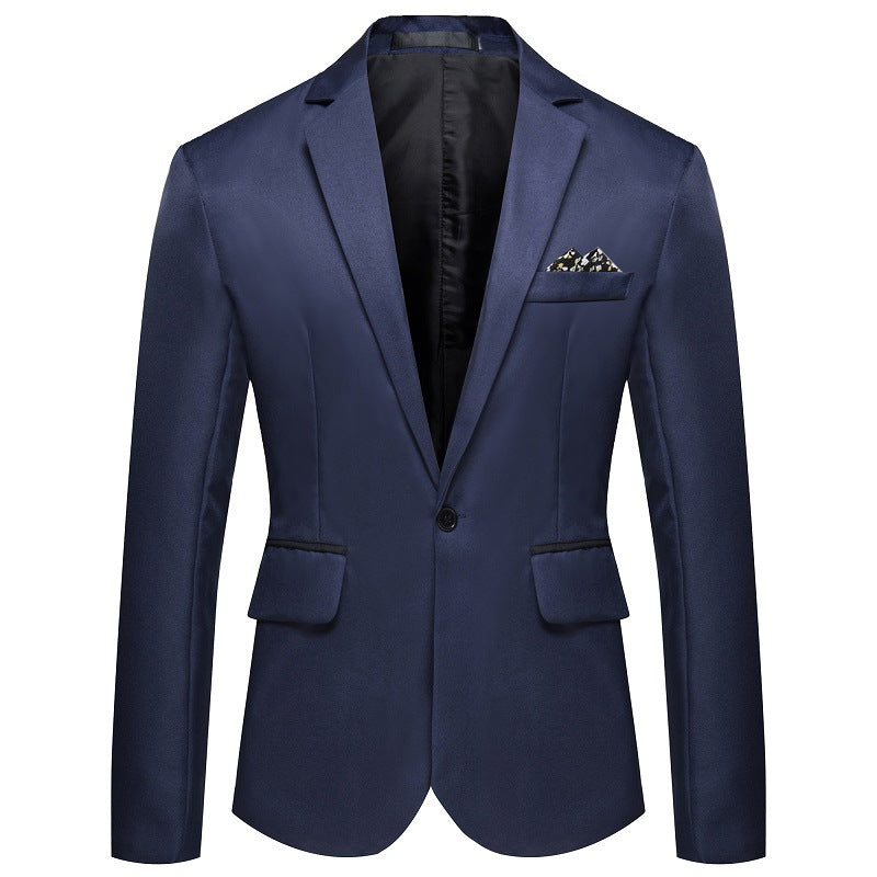 Men's Slim-Fit Tuxedo Jacket with Single-Button Closure and Contrast Flap Pockets Mune Fashion