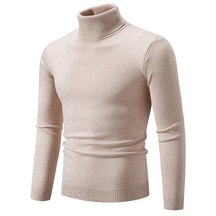 Men's Slim-Fit Turtleneck Sweater made of fine knit with ribbed stand collar and elastic waistband Mune Fashion