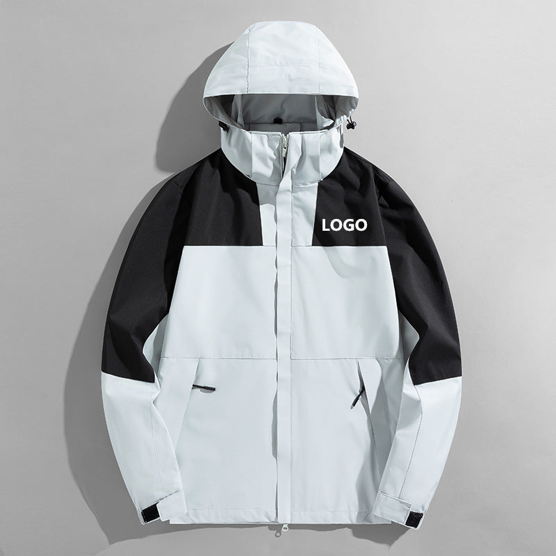 Men's three-layer shell jacket with welded seams adjustable hood and windproof front Mune Fashion
