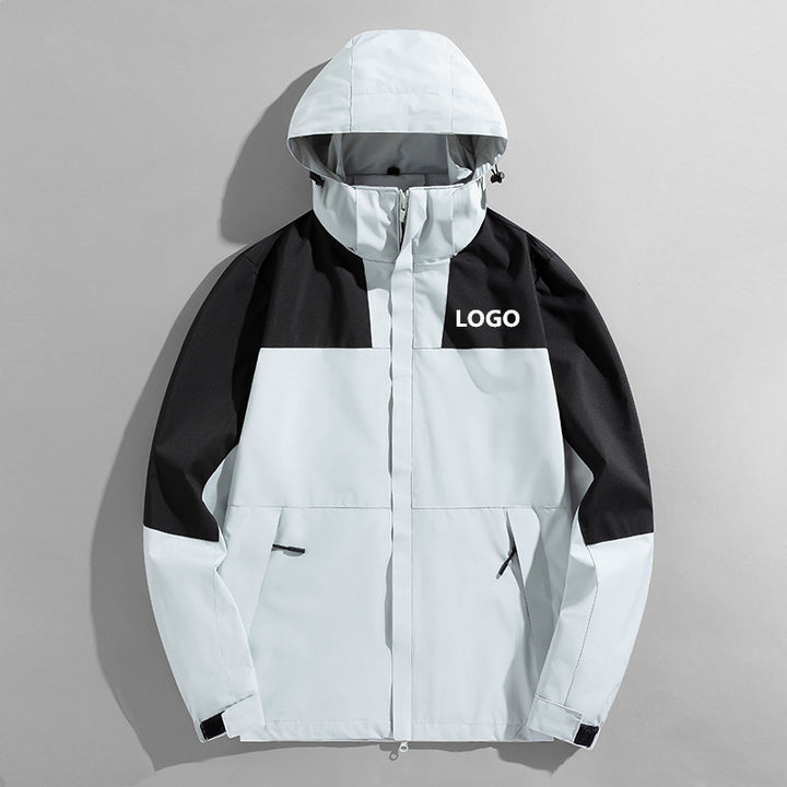 Men's three-layer shell jacket with welded seams adjustable hood and windproof front Mune Fashion