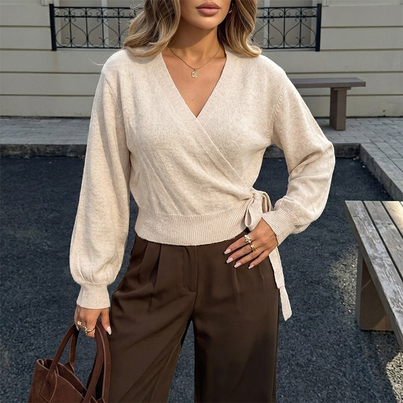 Women Elegant Wrap Top Mune Fashion