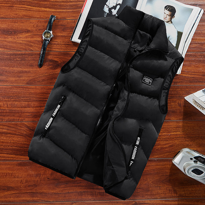 Men's Padded Quilted Vest with Windproof Outer Shell and Zipper Pockets Mune Fashion
