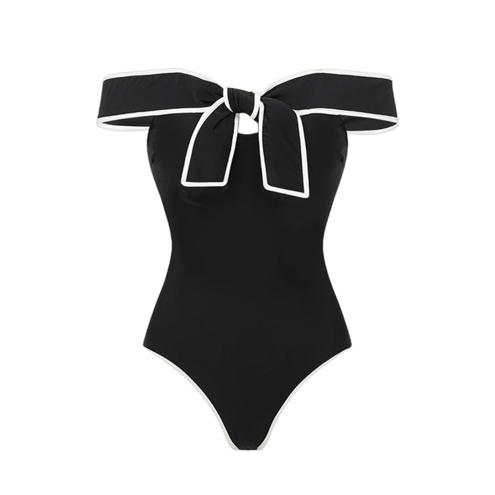 Ladies Off-Shoulder Swimsuit with Wrap Skirt Mune Fashion