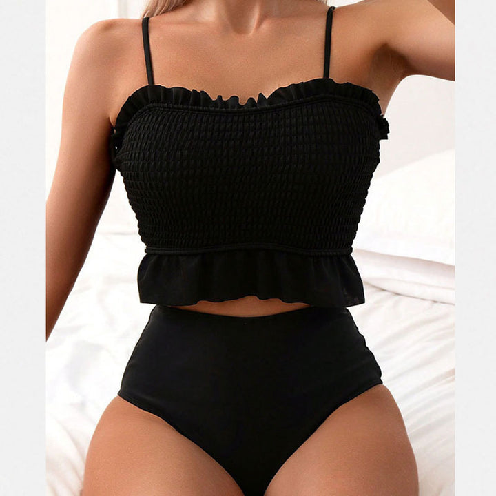 Women Bikini Set with gathered top and high-cut bottom Mune Fashion
