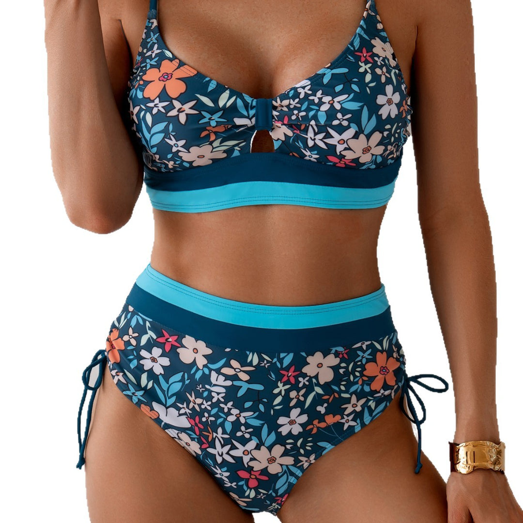 Women's High-Cut Bikini with Floral Design Mune Fashion