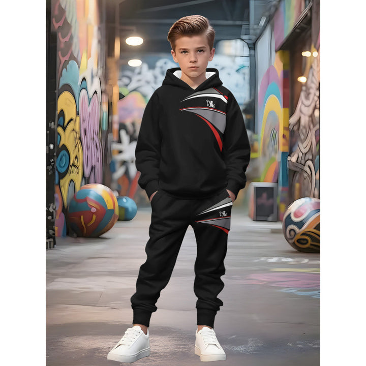 Unisex nan children's jogging suit with hoodie and detailed car print Mune Fashion