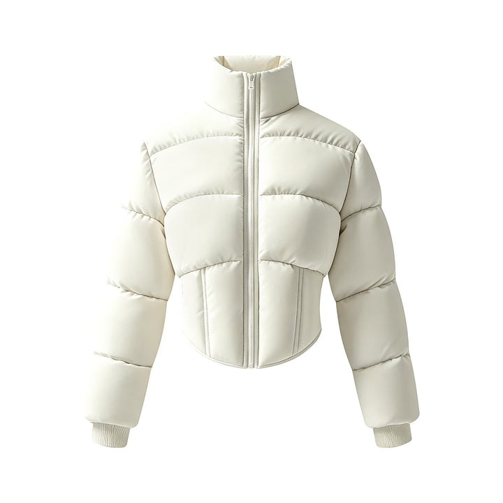 Women short cut quilted jacket with fitted corset section Mune Fashion