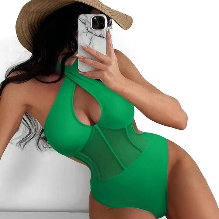 Women Designer Swimsuit with Elegant V-Neck Mune Fashion