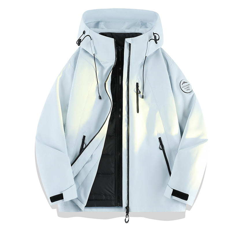 Women Lightweight Waterproof Hooded Jacket with Teddy Charm and Concealed Zipper Pockets Mune Fashion