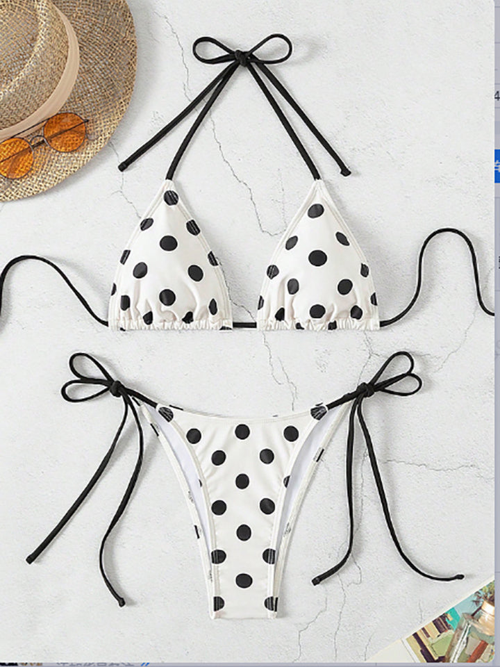 Women's triangle bikini with playful polka dot design and adjustable straps Mune Fashion