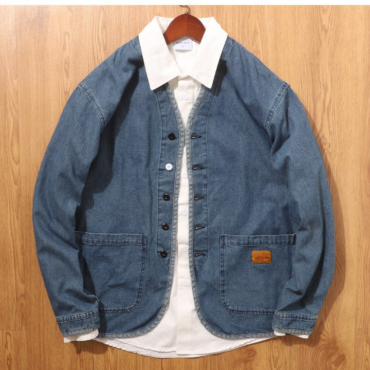 Men's Fashionable Denim Jacket with Pockets Mune Fashion