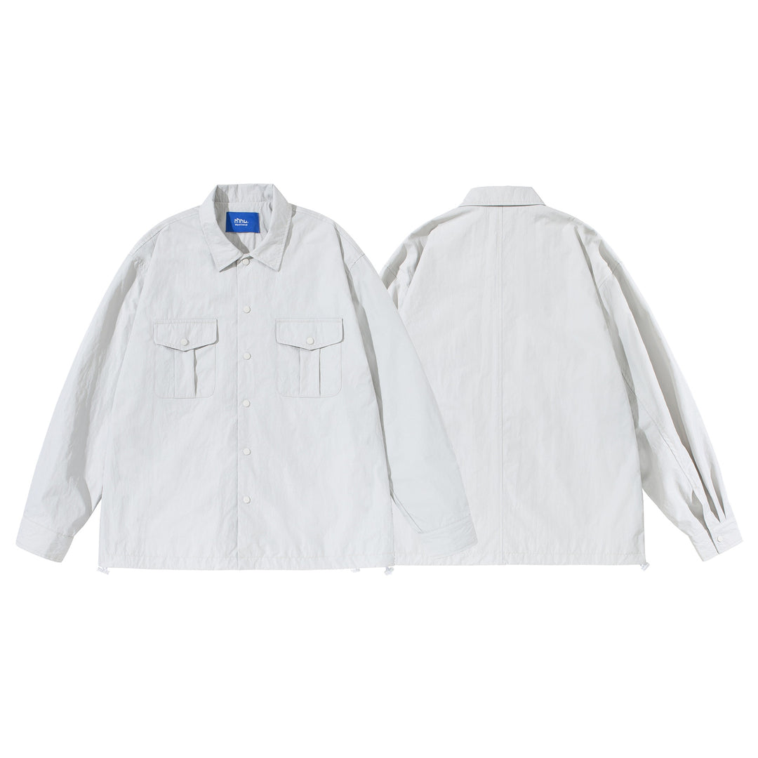 Unisex Oversize shirt jacket with snap button placket and flap pockets Mune Fashion