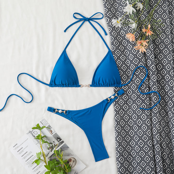 Ladies Triangle Bikini with Elegant Decorations Mune Fashion