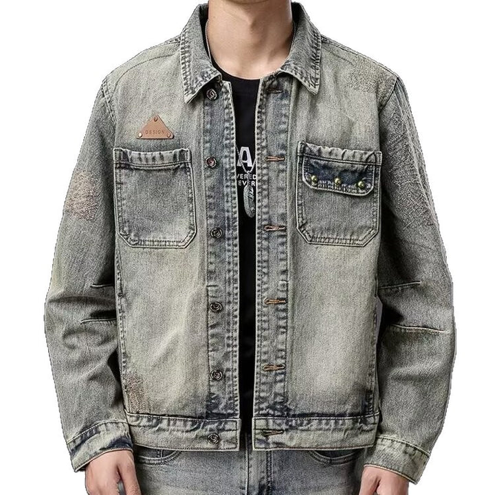 Men's denim jacket with unique details Mune Fashion
