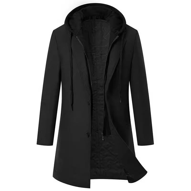Men's wool blend coat with removable hood lining and quilted insulation Mune Fashion