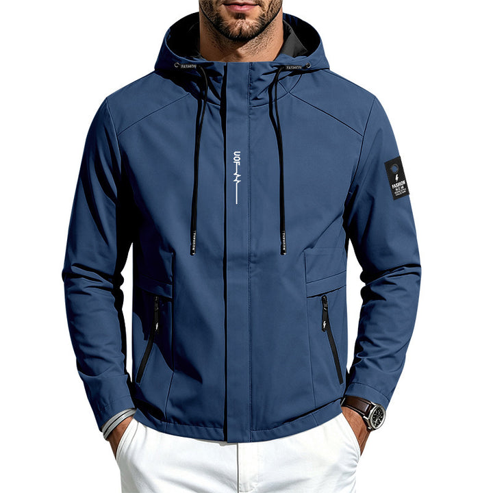 Men's Waterproof Softshell Jacket with Hood and Zipper Pockets Mune Fashion
