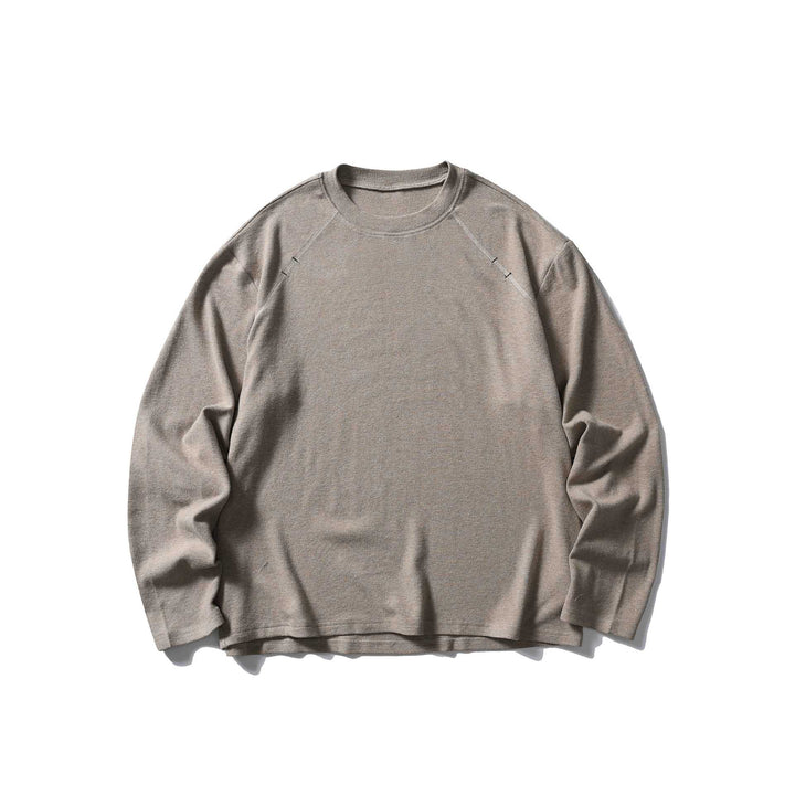 Unisex Oversize Round Neck Sweatshirt with Raglan Seams and Fine Waffle Texture Mune Fashion
