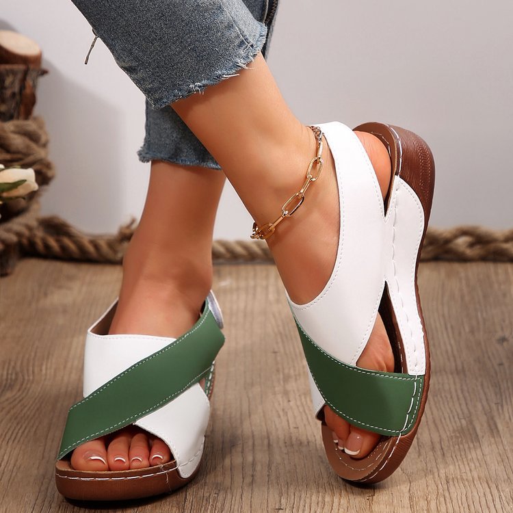 Ladies Comfort Slingback Sandals with Padded Insole and Velcro Closure Mune Fashion
