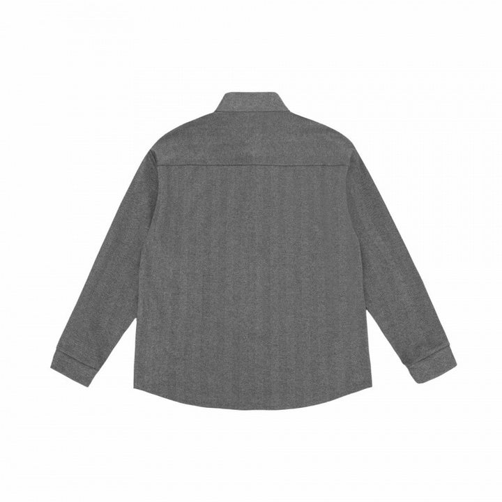 Unisex Oversize shirt with short stand-up collar, continuous button placket and textured weave structure Mune Fashion