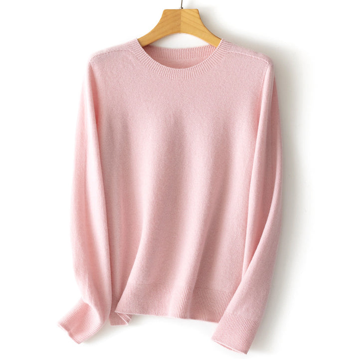 Women's Cashmere Blend Round Neck Sweater with Oversized Cut Mune Fashion