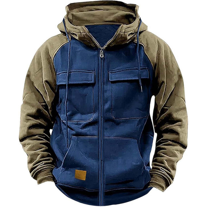 Men's hooded jacket with cargo pockets and full zip Mune Fashion