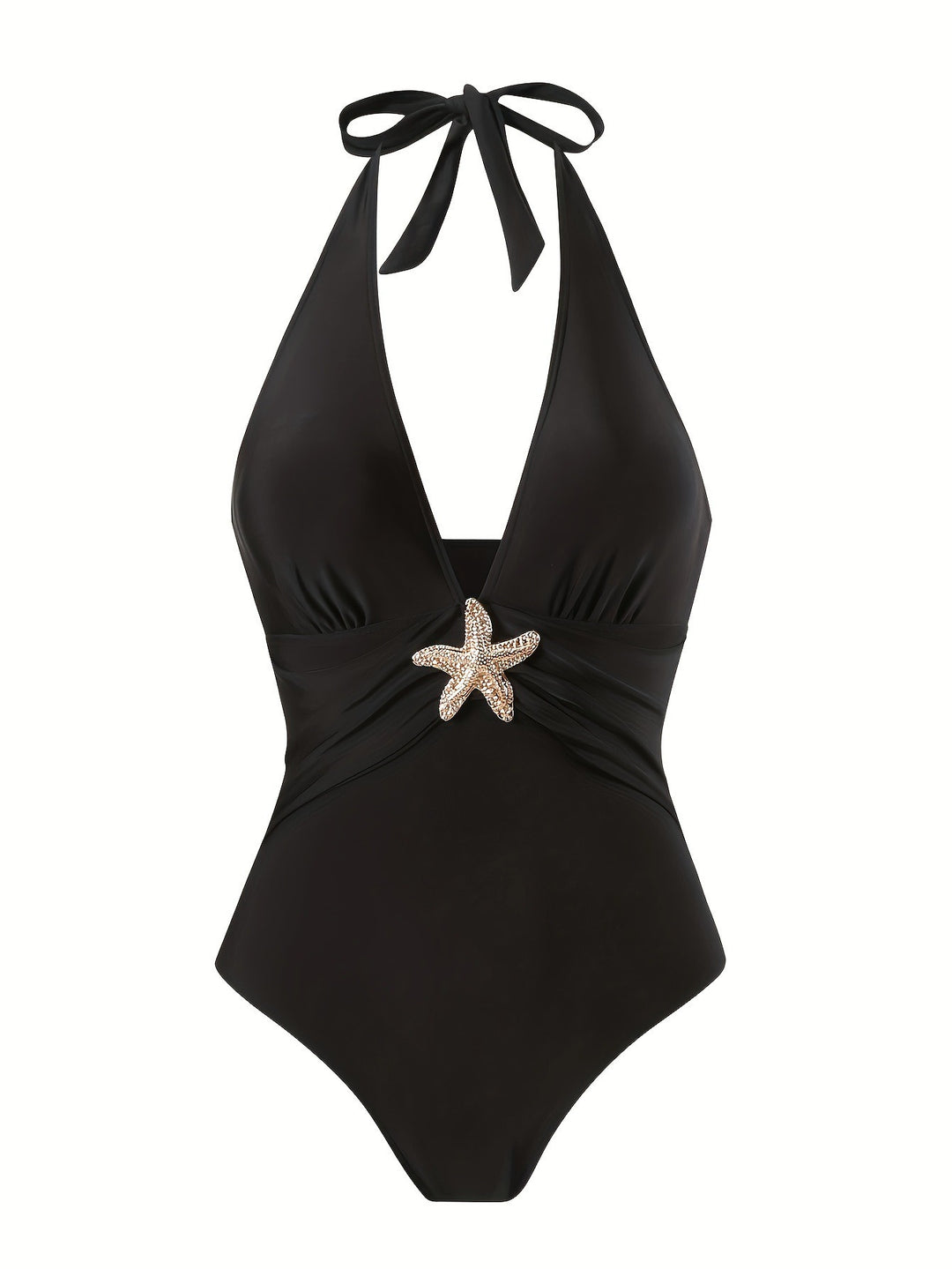 Women's Halterneck Swimwear with Transparent Pareo Mune Fashion