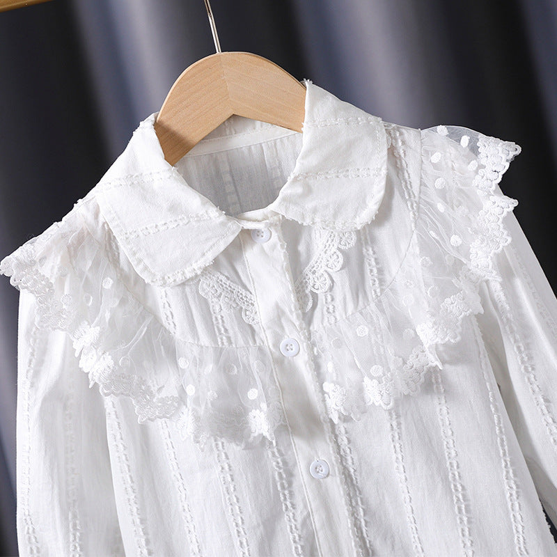 Girl's blouse with elegant ruffle decoration Mune Fashion