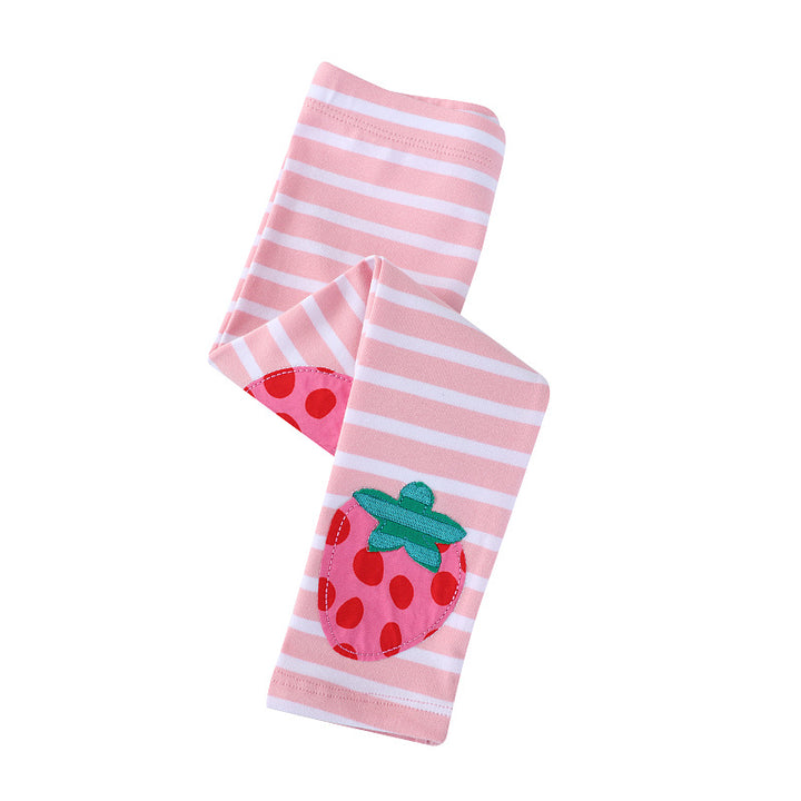Girl Leggings with Cheerful Strawberry Design Mune Fashion