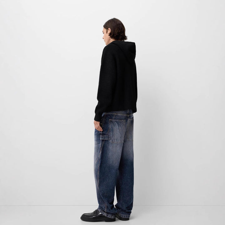Men's relaxed carpenter jeans with wide leg, low crotch and stonewashed used look Mune Fashion