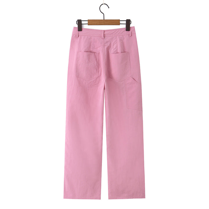 Women's wide Highwaist pants with crease, pleats and straight leg Mune Fashion
