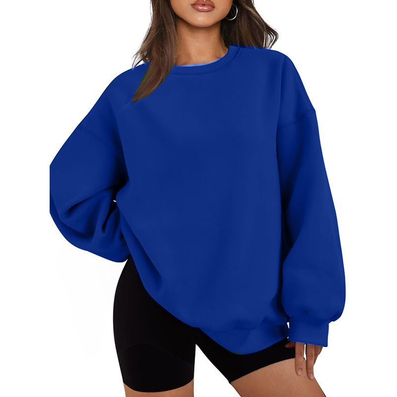 Women Oversized Sweatshirt with Round Neck, extra soft French Terry and dropped Shoulder Mune Fashion