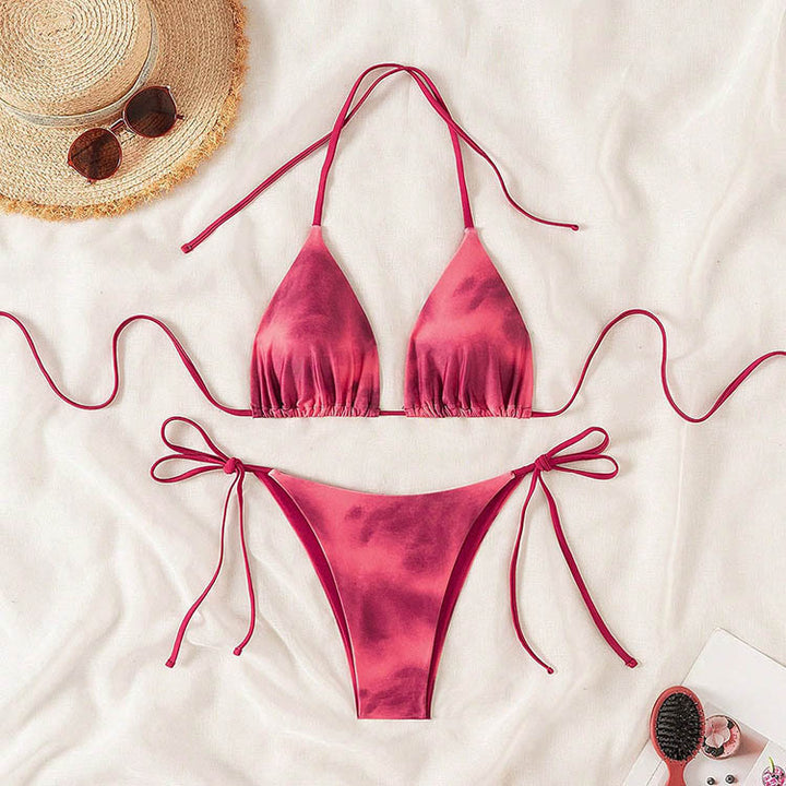 Women's Triangle Bikini with adjustable ties and sophisticated ruffle design Mune Fashion